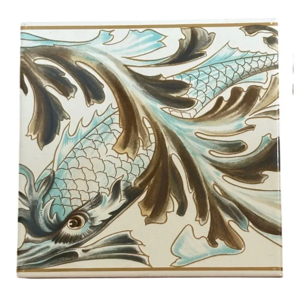 Original Style Fish Frieze Tile Set 2 Decorative 6x6 Wall Tiles England